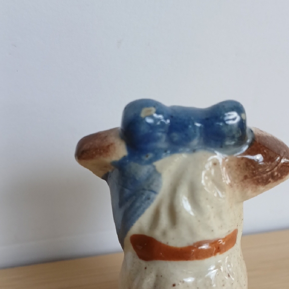 VTG Porcelain Blue Bow Toothache Dog Figurine - Picture 5 of 11